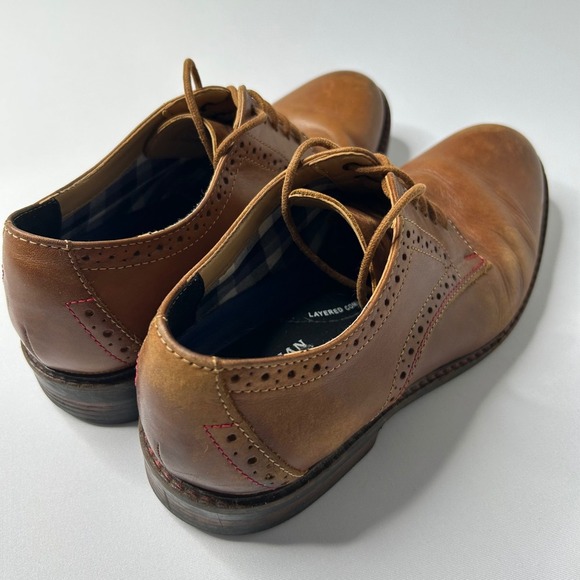 Bostonian Commonwealth Mens Dress Shoes Leather Brogue Oxfords Tan Size 7.5 - Picture 5 of 8
